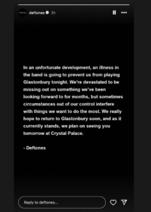 Deftones Cancel Glastonbury Festival Set Hours Before Showtime