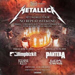 Watch: LIMP BIZKIT's WES BORLAND Dresses Up As Skull-Faced Version Of 1980s JAMES HETFIELD While Opening For METALLICA