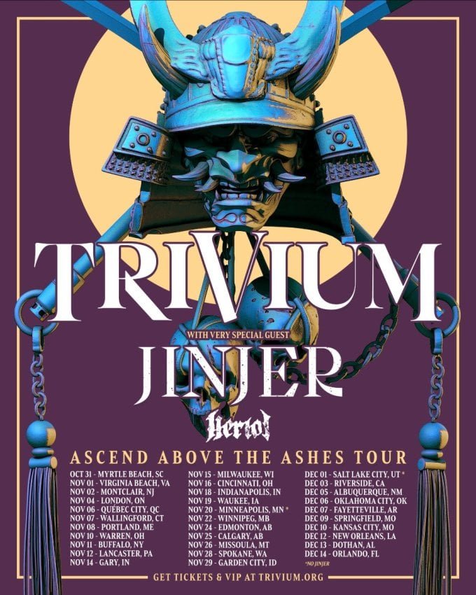 Trivium Announce Headlining North American Tour with Jinjer and Heriot