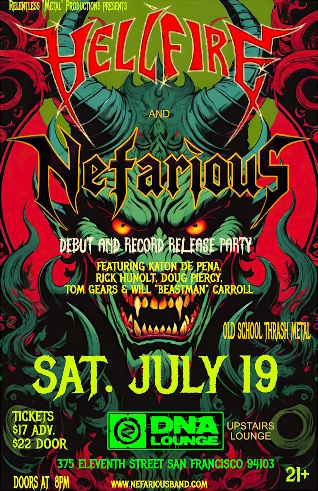 See Live Debut Of Thrash Supergroup NEFARIOUS Feat. Former And Current Members Of EXODUS, DEATH ANGEL, HIRAX And HEATHEN