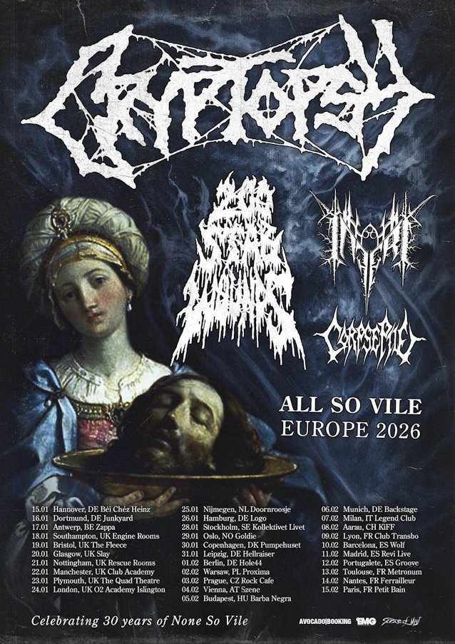 CRYPTOPSY To Celebrate 30 Years Of 'None So Vile' On 2026 European Tour