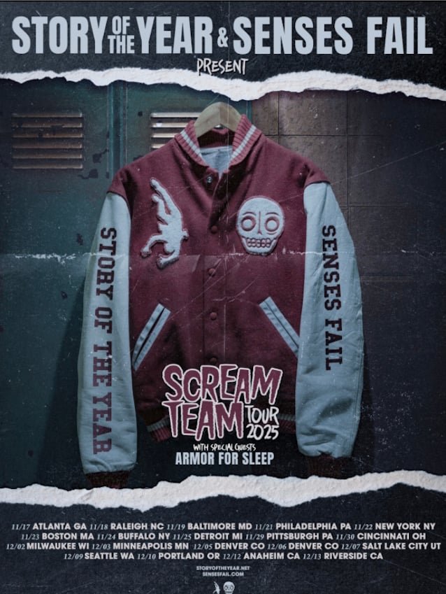 STORY OF THE YEAR + SENSES FAIL Announce Fall 2025 U.S. Tour; BLABBERMOUTH.NET Presale Available