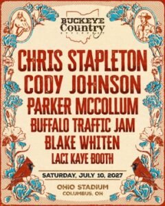 CHRIS STAPLETON SET TO HEADLINE AT BUCKEYE COUNTRY SUPERFEST